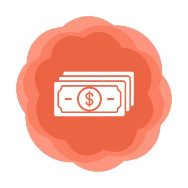 Dolar para çizgisi simgesi, vektör illüstrasyonu