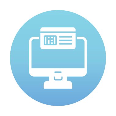 Basit Çevrimiçi Ödeme simgesi, vektör illüstrasyonu