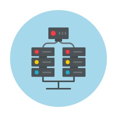 Ağ sunucu simgesinin vektör illüstrasyon tasarımı