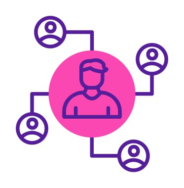 Vektör olarak basit bir düz sosyal ağ simgesi. logotype