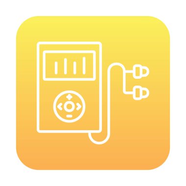 Kulaklık simgesi, vektör illüstrasyonlu Mp3 oynatıcı