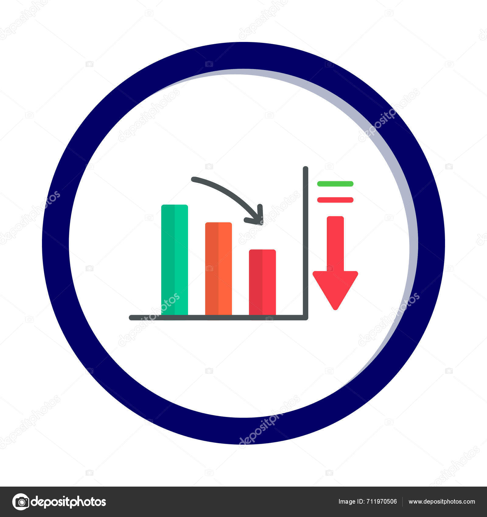 Simple Diminuer Icône Graphique Illustration Vectorielle