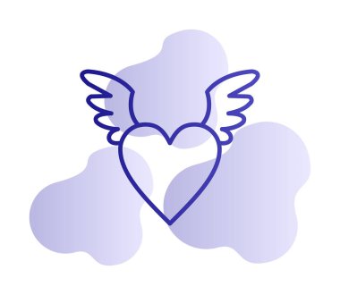 Melek Kalbi ikonu, vektör illüstrasyonu 