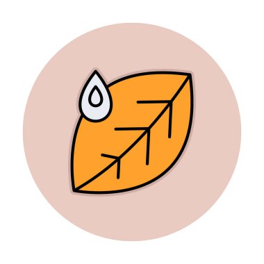 Su damlası ve yaprak simgesinin vektör çizimi