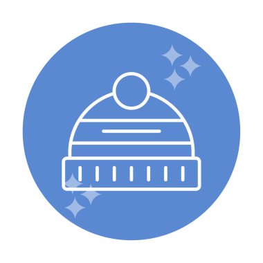 Kış Şapkası simgesinin vektör illüstrasyonu