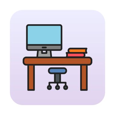 bilgisayar Resepsiyon simge vektör çizim 