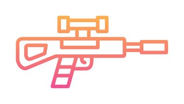 Basit Keskin Nişancı Tüfeği simgesi, vektör çizimi