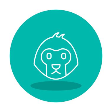 Arka planda basit maymun simgesi izole edildi