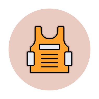 Kurşun geçirmez yelek ağ simgesi, vektör illüstrasyonu