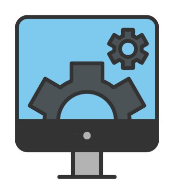 Bilgisayar ayarları simgesi, vektör çizim