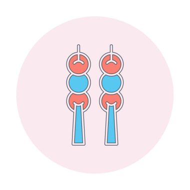 Dango tatlı ikonu, Japon mutfağı, vektör illüstrasyonu 