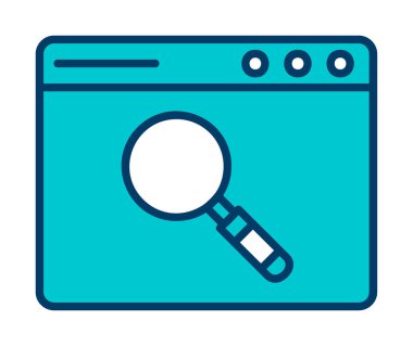 Basit Tarayıcı Arama simgesi, vektör illüstrasyonu