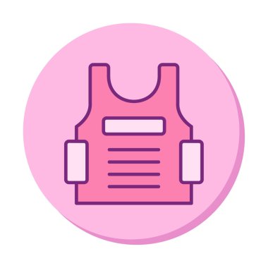 Kurşun geçirmez yelek ağ simgesi, vektör illüstrasyonu