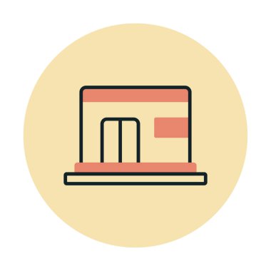 Sığınak düz ikon vektör çizimi