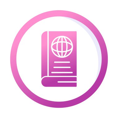 Basit Dünya Kitabı simgesi, vektör illüstrasyonu