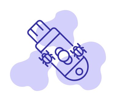 Pendrive Virüs ikon vektör görüntüsü. Web uygulamaları, mobil uygulamalar ve yazdırma ortamları için kullanılabilir.