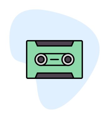 Kaset. Web simgesi basit illüstrasyon                               