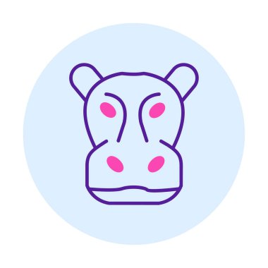 Hippopotamus baş ikon vektör çizimi