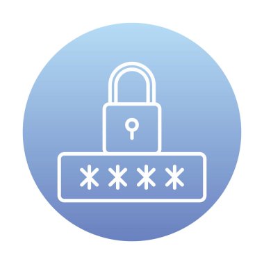 Basit Parola simgesi, vektör illüstrasyonu