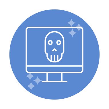 Ölü Bilgisayar Ekran simgesi, vektör illüstrasyonu 