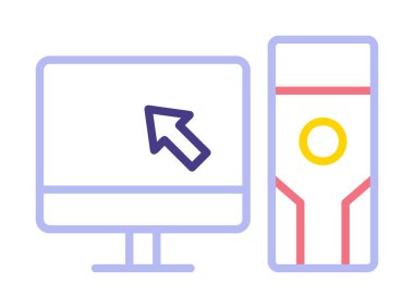 kişisel bilgisayar simgesi, vektör illüstrasyonu basit tasarım