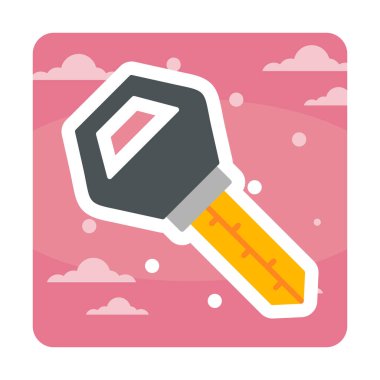 Araba anahtarı simgesi. düz dizayn. vektör illüstrasyonu 