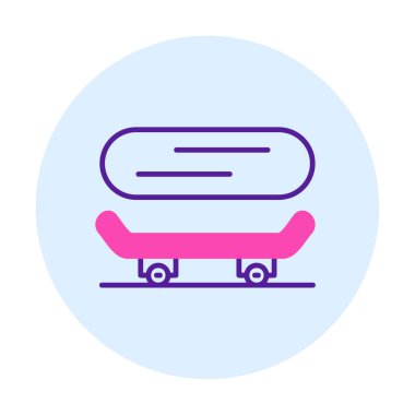 Basit kaykay simgesi, vektör illüstrasyonu