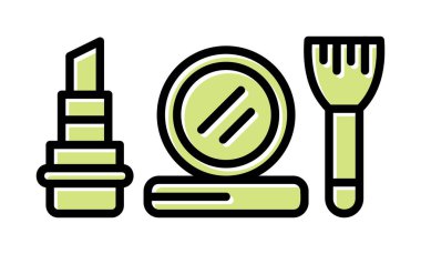 Makyaj araçları web simgesi, vektör illüstrasyonu