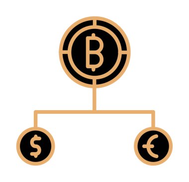 Para birimi yapısını bitcoin, dolar ve avro sembolleriyle böl 