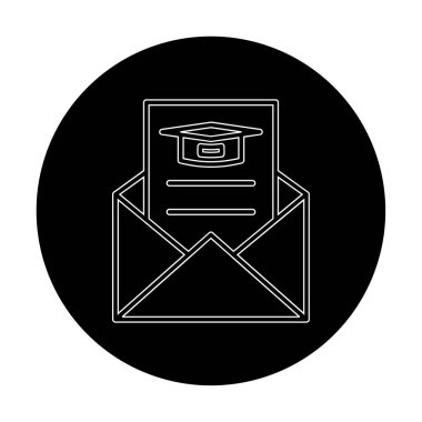 e- posta eğitim simgesi, vektör illüstrasyonu   