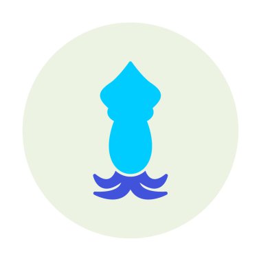 Beyaz arkaplanda mürekkep balığı vektörü simgesi 