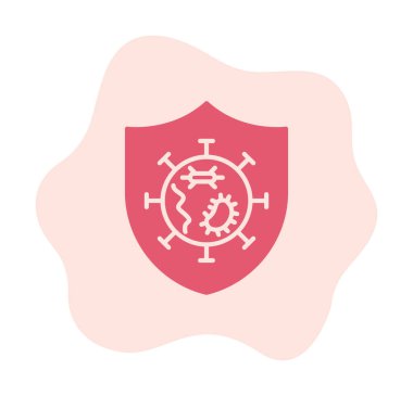 Mikroplar Korunan Kalkan ikon vektör çizimi