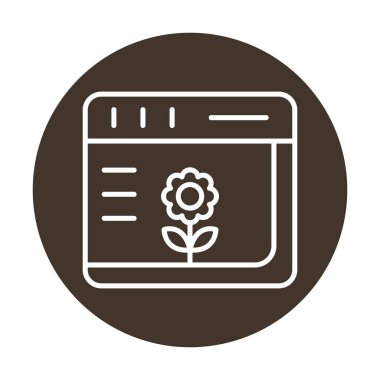 Basit Web Tarayıcı simgesi, vektör illüstrasyonu