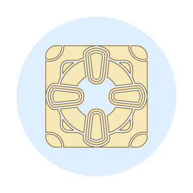 Lifesaver yassı simgesinin vektör çizimi, cankurtaran sembolü  