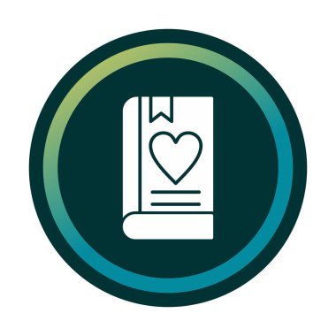 Yer imi simgesi olan aşk kitabı, basit vektör illüstrasyonu 