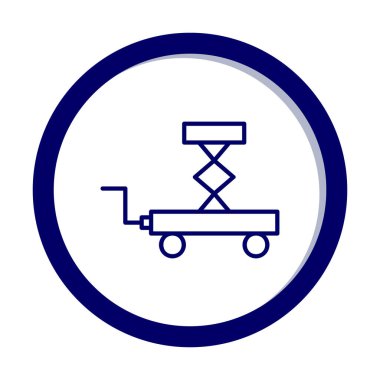 Makas kaldırma simgesi tasarımı, vektör illüstrasyonu