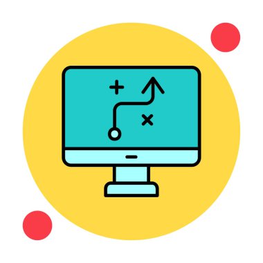 Basit Strateji simgesi, vektör illüstrasyonu