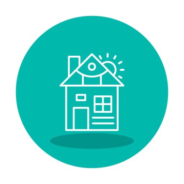 ev düz simgesi, vektör illüstrasyonu 