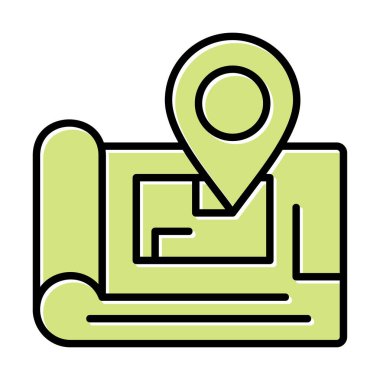 gps konum simgesi, vektör illüstrasyonu basit tasarım