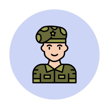 asker web simgesi, vektör illüstrasyonu 