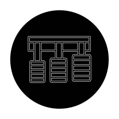 Araba pedalları web tasarım ikonu. Beyaz arkaplanda vektör illüstrasyonu