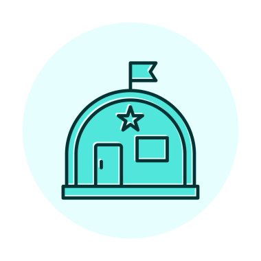 Basit Askeri Depo simgesi, vektör illüstrasyonu