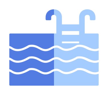  yüzme havuzu ikonu vektör illüstrasyonu