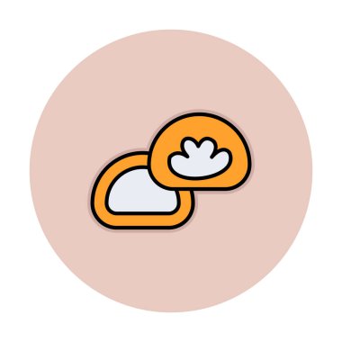 Japon tatlısı Mochi ikonunun vektör çizimi 