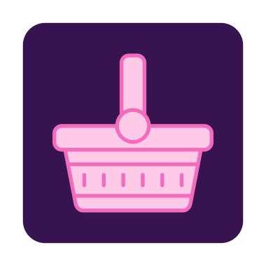 piknik sepeti web simgesi, vektör illüstrasyonu 