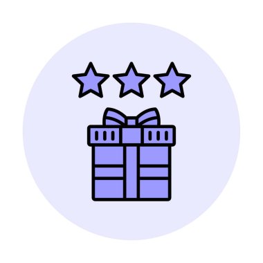 düz hediye ve düz vektör renk ikonu tasarımını gözden geçir