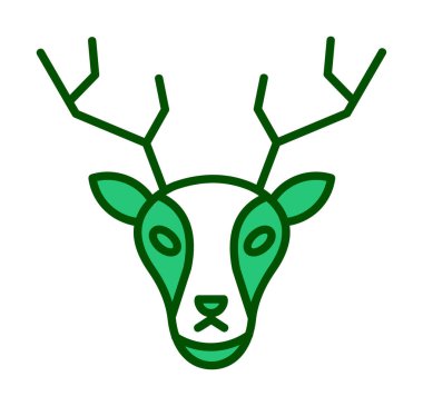 Geyik. Web simgesi basit illüstrasyon