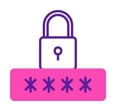 Basit Parola simgesi, vektör illüstrasyonu