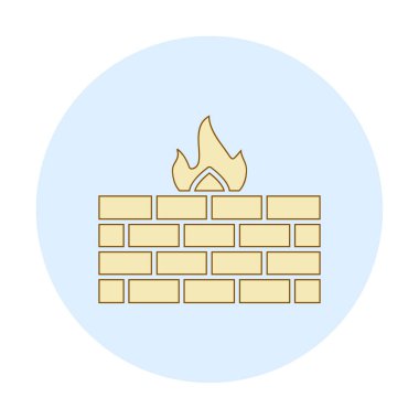 Şömine simgesinin vektör illüstrasyonu 