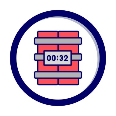 Zaman bombası ikonu vektör illüstrasyonu.